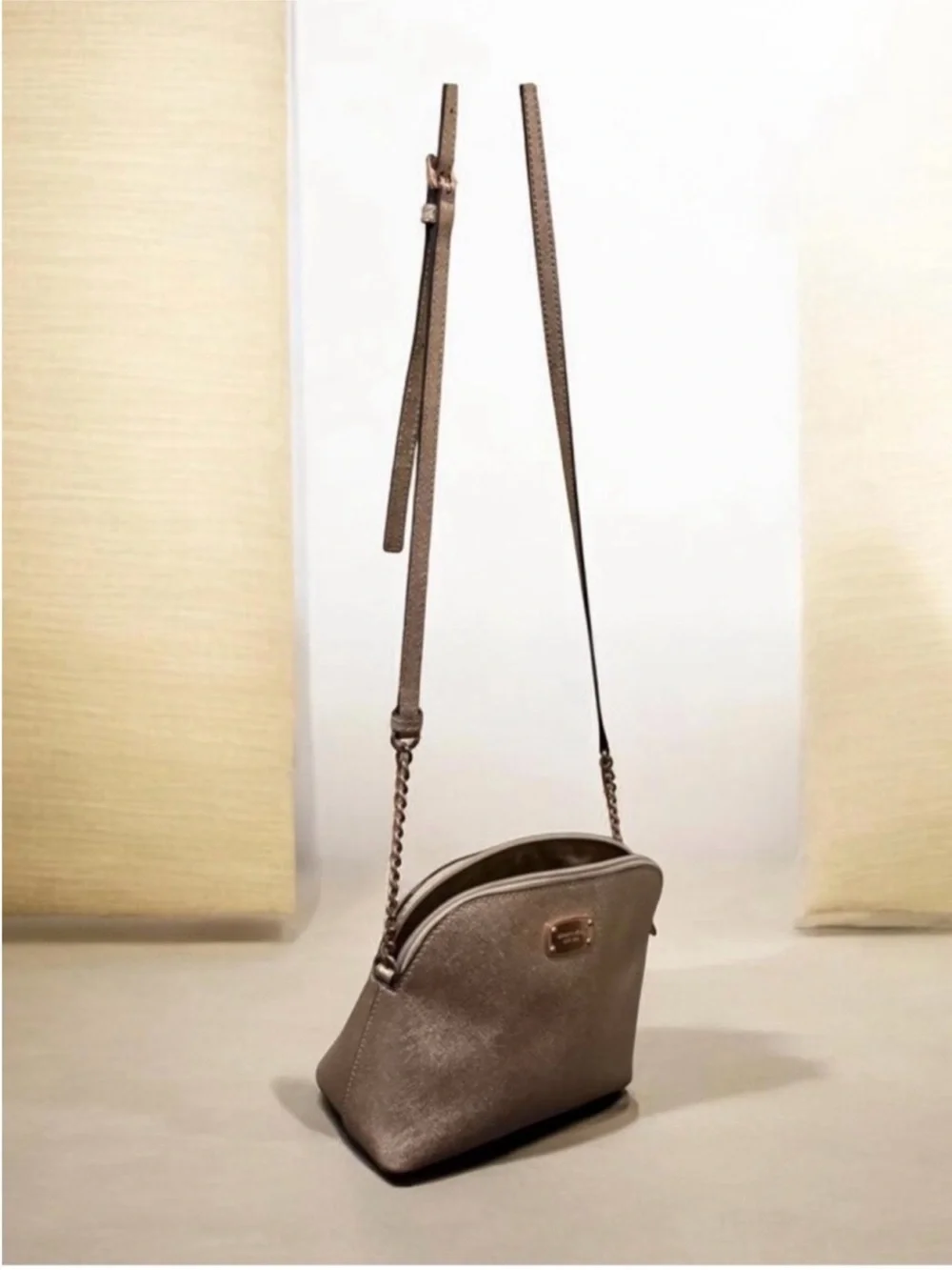 Michael Kors Dome Crossbody Bag in Champagne Gold